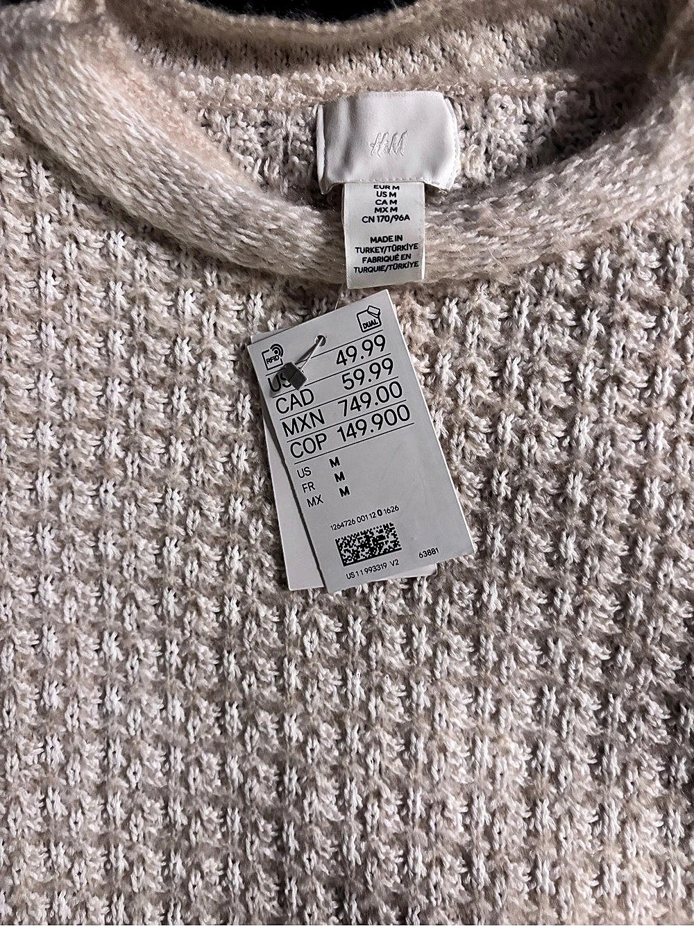 H&Medium Cream Cardigan Size Medium NWT - Picture 5 of 11